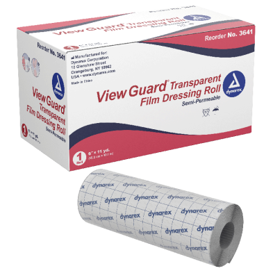 #3641 Dynarex® 6` x 11yds View Guard  Sterile Transparent Dressing Roll